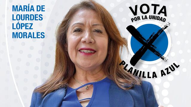 Candidata de la planilla azul, Lourdes López, sección 17 "Tesorería y Locatel"