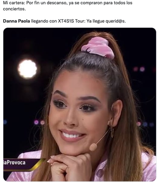 Meme de Danna Paola y su gira.