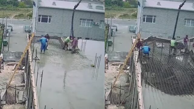 Albañiles sufren accidente en plena obra