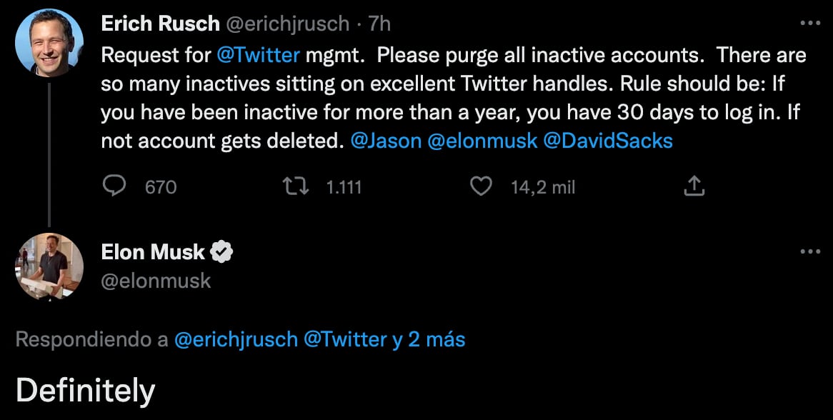 Elon Musk usuarios inactivos