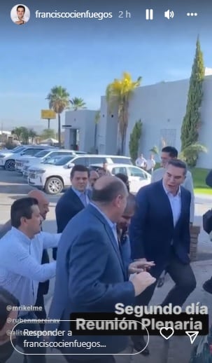 Alejandro Moreno asiste a la reunión plenaria del PRI en Coahuila