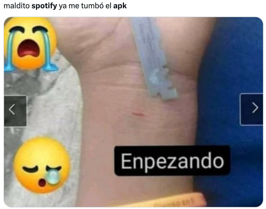 Usarios reaccionan a la caída de Spotify Premium APK con memes