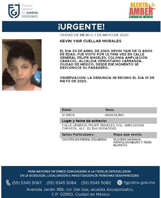 Ficha de búsqueda de Kevin.