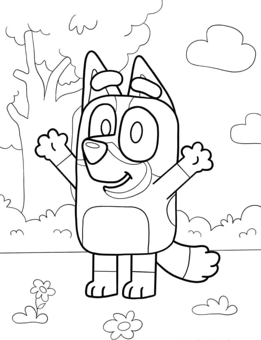 Bluey en el parque en primavera