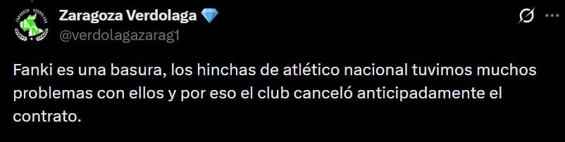 Revelan nuevo escándalo de Fanki con club colombiano