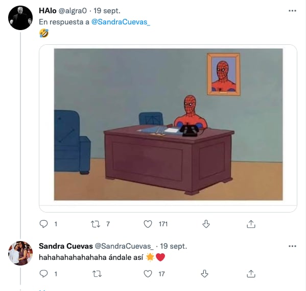 Usuarios de Twitter recuerdan al meme del hombre araña por la alcaldesa Sandra Cuevas