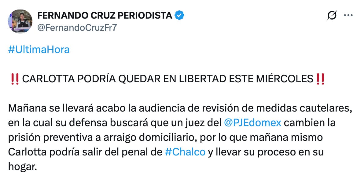 Carlota Alfaro, la 'abuela sicaria' podría salir de la prisión de Chalco