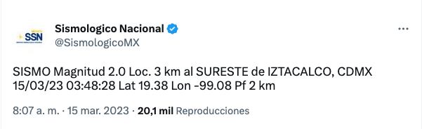 Dos micro sismos despertaron a habitantes de Iztacalco en la CDMX