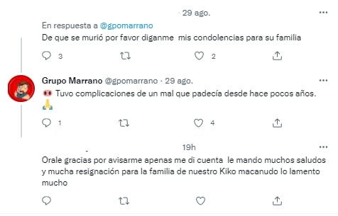 Grupo Marrano sobre muerte de Kiko Macanudo.
