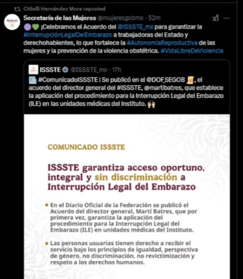 ISSSTE realizará abortos voluntarios en todas sus clínicas