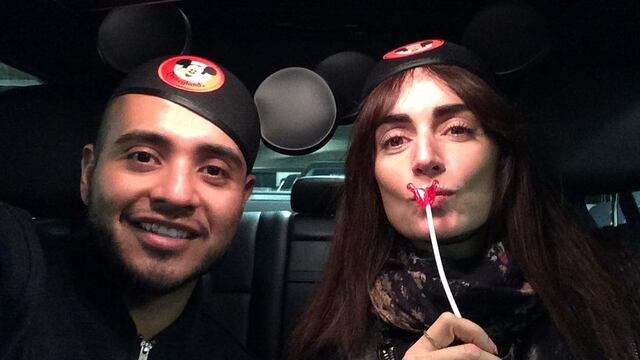 Ana de la Reguera con su maquillista Jonathan Lule.