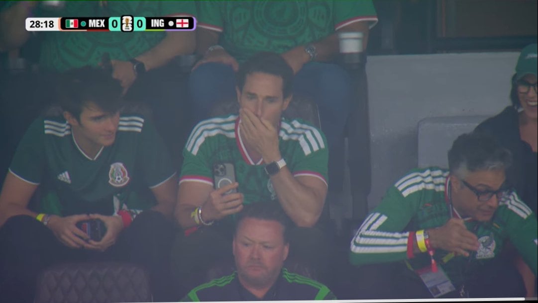 Sebastián Rulli en el Estadio Banorte en el partido México vs Inglaterra.