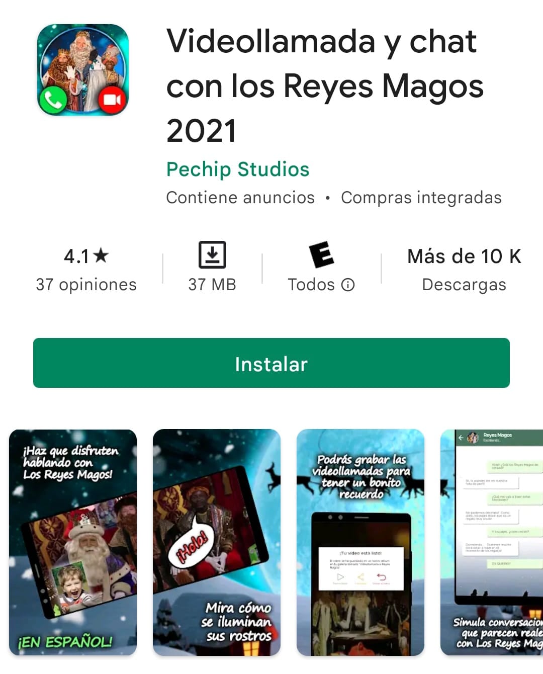 Reyes Magos: Chat y Mensajes