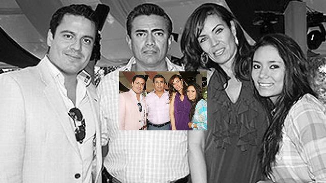 Aristóteles Sandoval con Javier Galván, su esposa Isabel Valencia y su hija Diana Galván