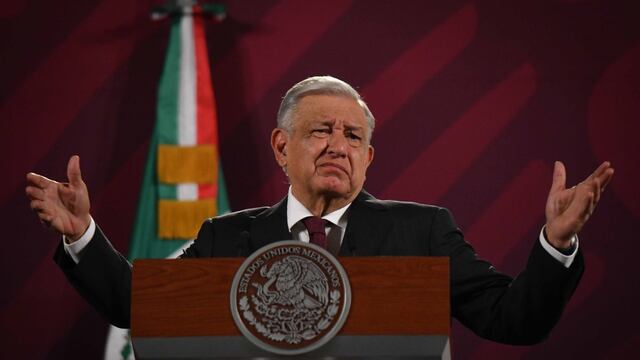 Andrés Manuel López Obrador, presidente de México, durante su intervención en la conferencia matutina realizada en Palacio Nacional.