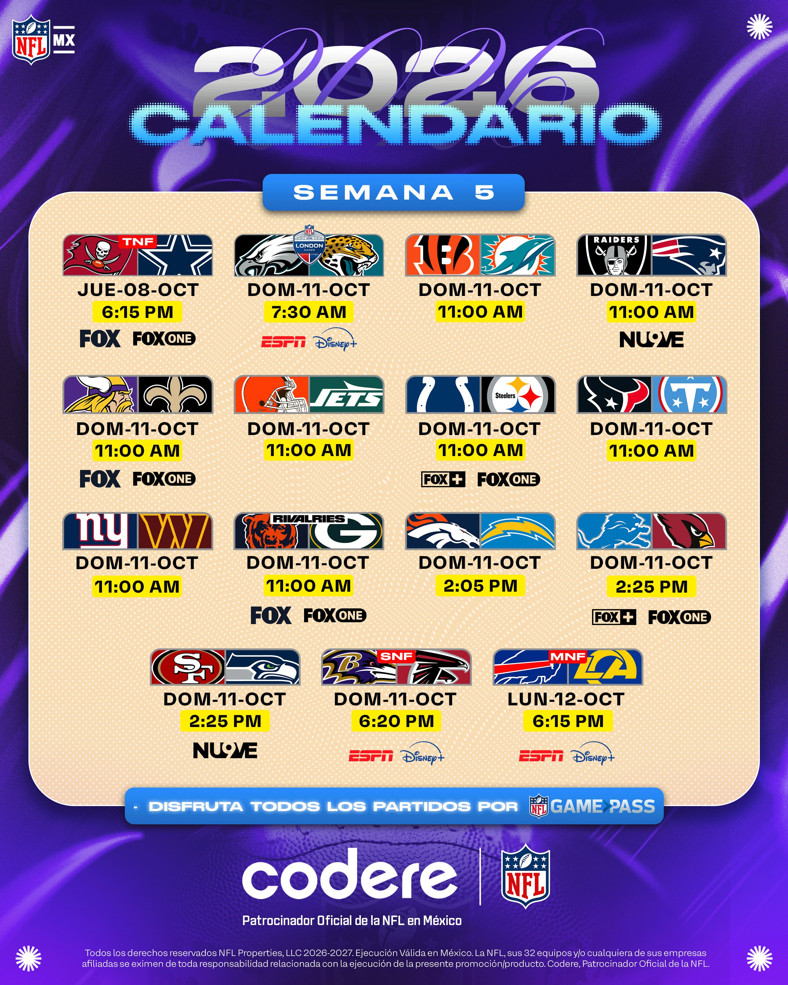 Semana 5 de la NFL