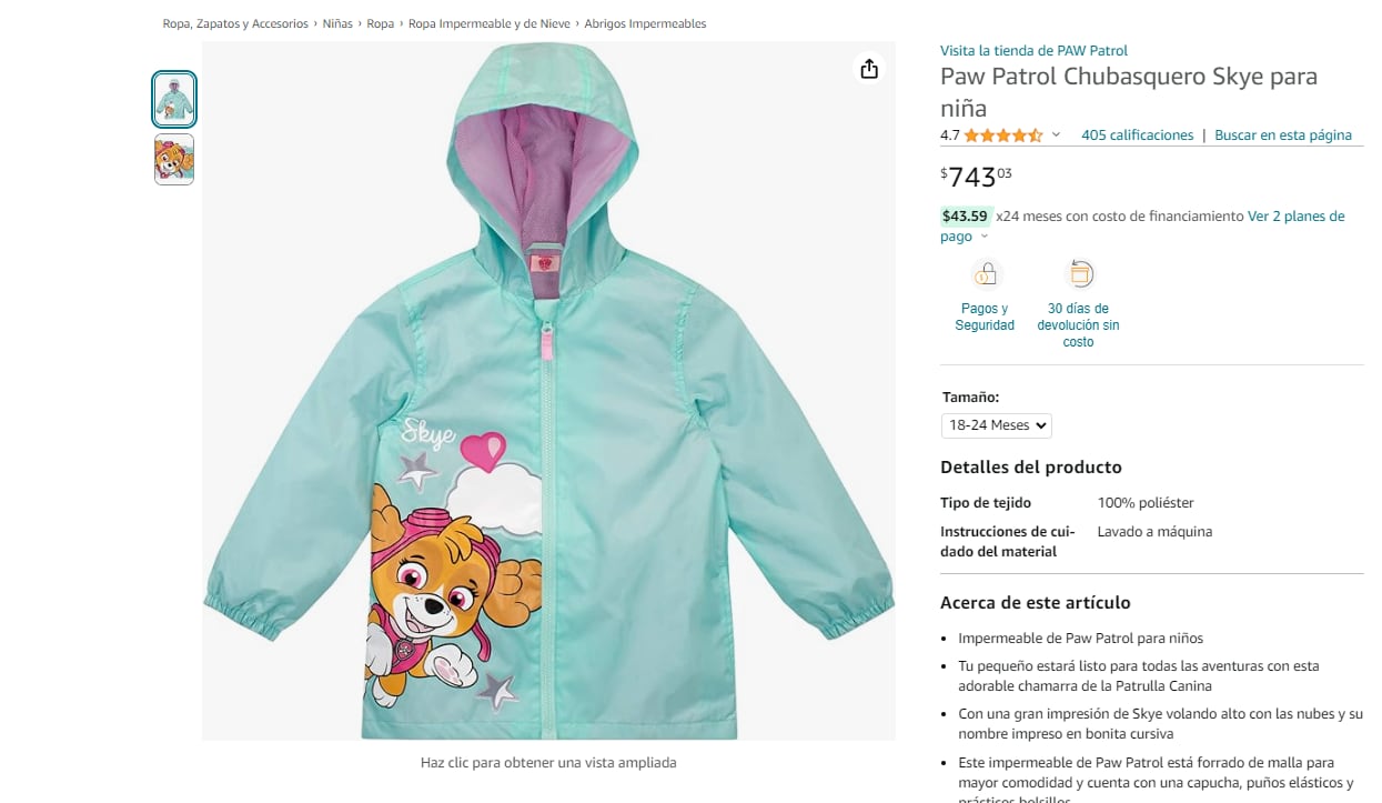 Impermeables de Paw Patrol