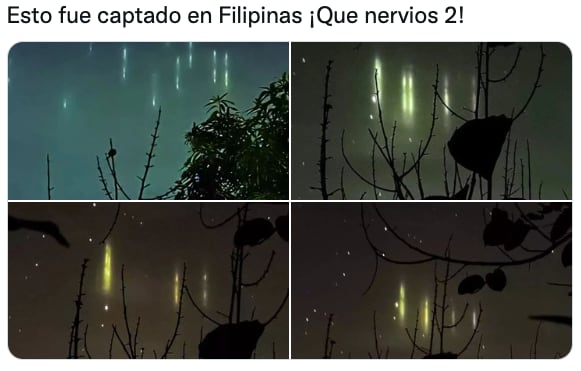Luces en el cielo de Japón y Filipinas
