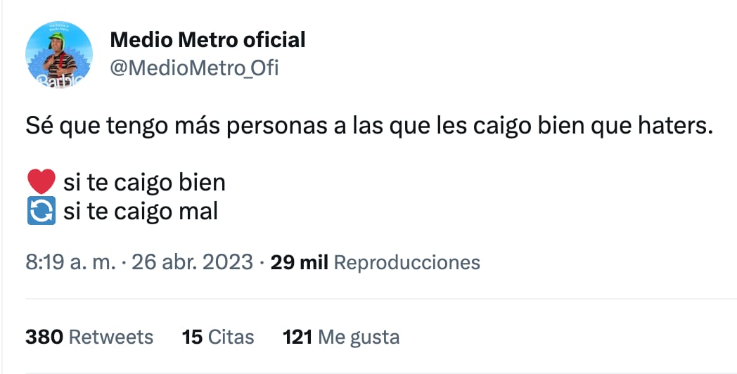 Medio Metro abre encuesta para demostrar que no tiene haters y termina humillado