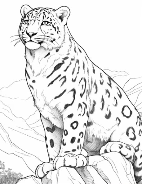 Dibujo Día Internacional del leopardo de la nieve