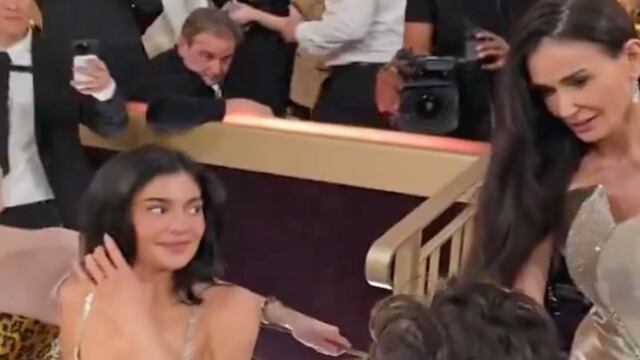 El video de Demi Moore ignorando a Kyle Jenner en Globos de Oro 2025 ya se hizo viral