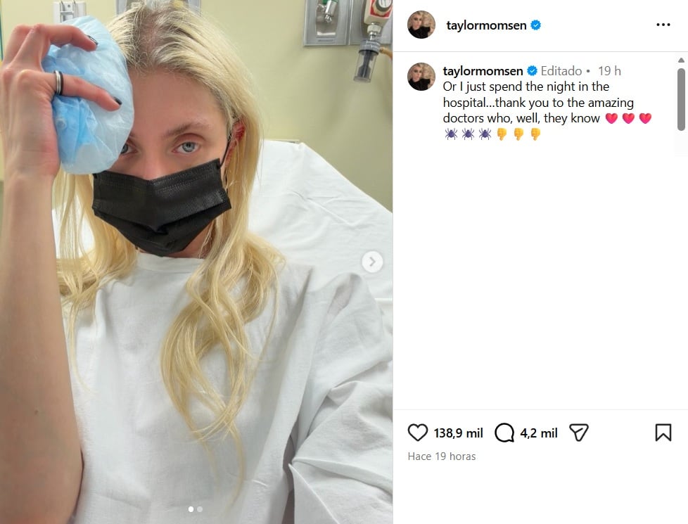Taylor Momsen fue hospitalizada por picadura de araña en CDMX