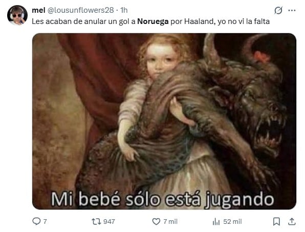 Memes eliminación de Erling Haaland y Noruega del Mundial 2026