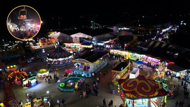 Hombre queda colgando en juego mecánico de la feria de Actopan