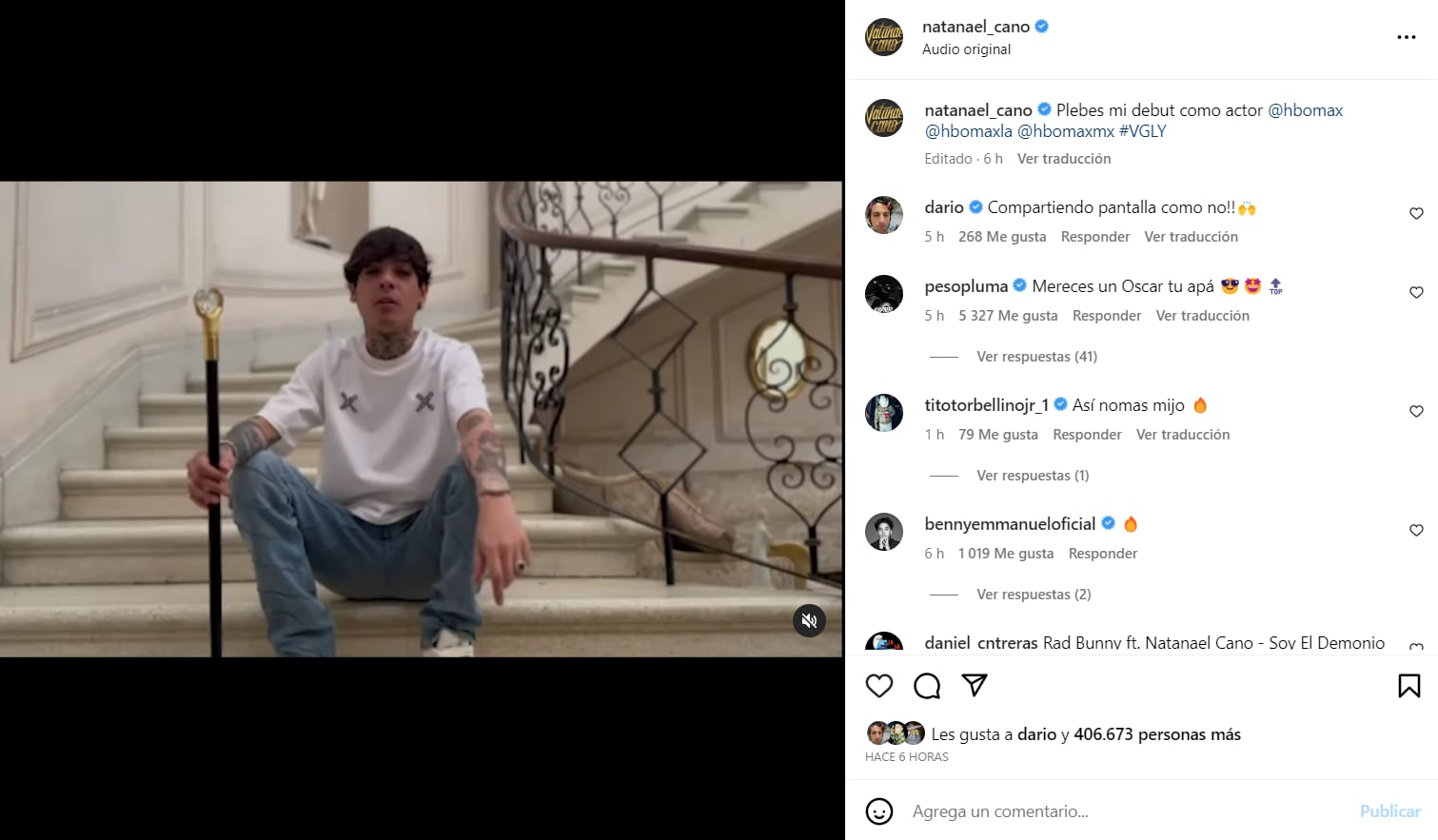 Reacción de Peso Pluma a publicación de Natanael Cano