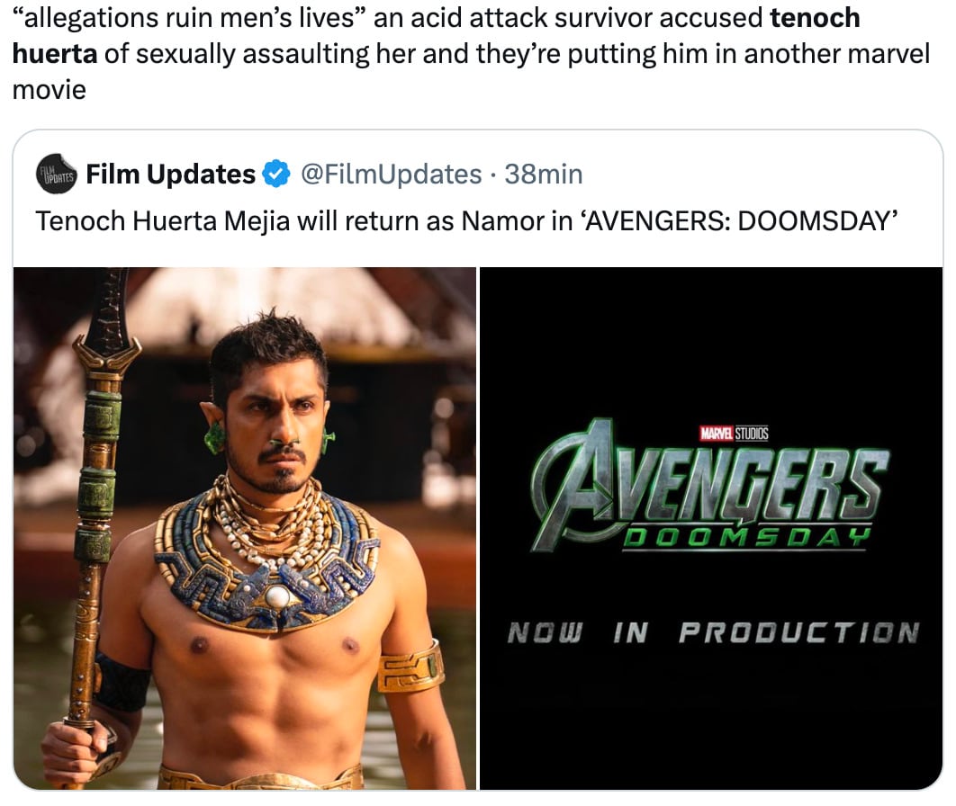 Tenoch Huerta regresa como Namor en Avengers Doomsday