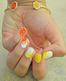 Diseños de uñas para el verano: sol de verano
