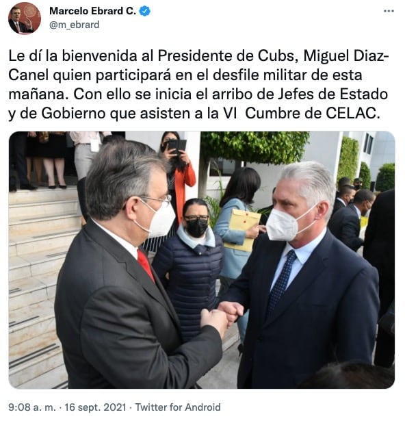 Tuit de Marcelo Ebrard