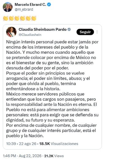 Morena respalda a Sheinbaum tras regreso de Rocha Moya y llama a priorizar al pueblo