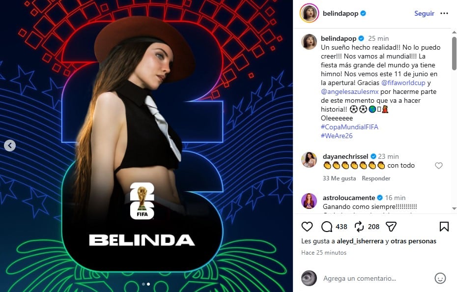 Belinda y Los Ángeles Azules Mundial 2026
