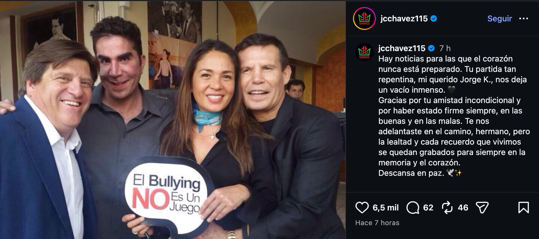 Julio César Chávez se despide de Jorge Kahwagi