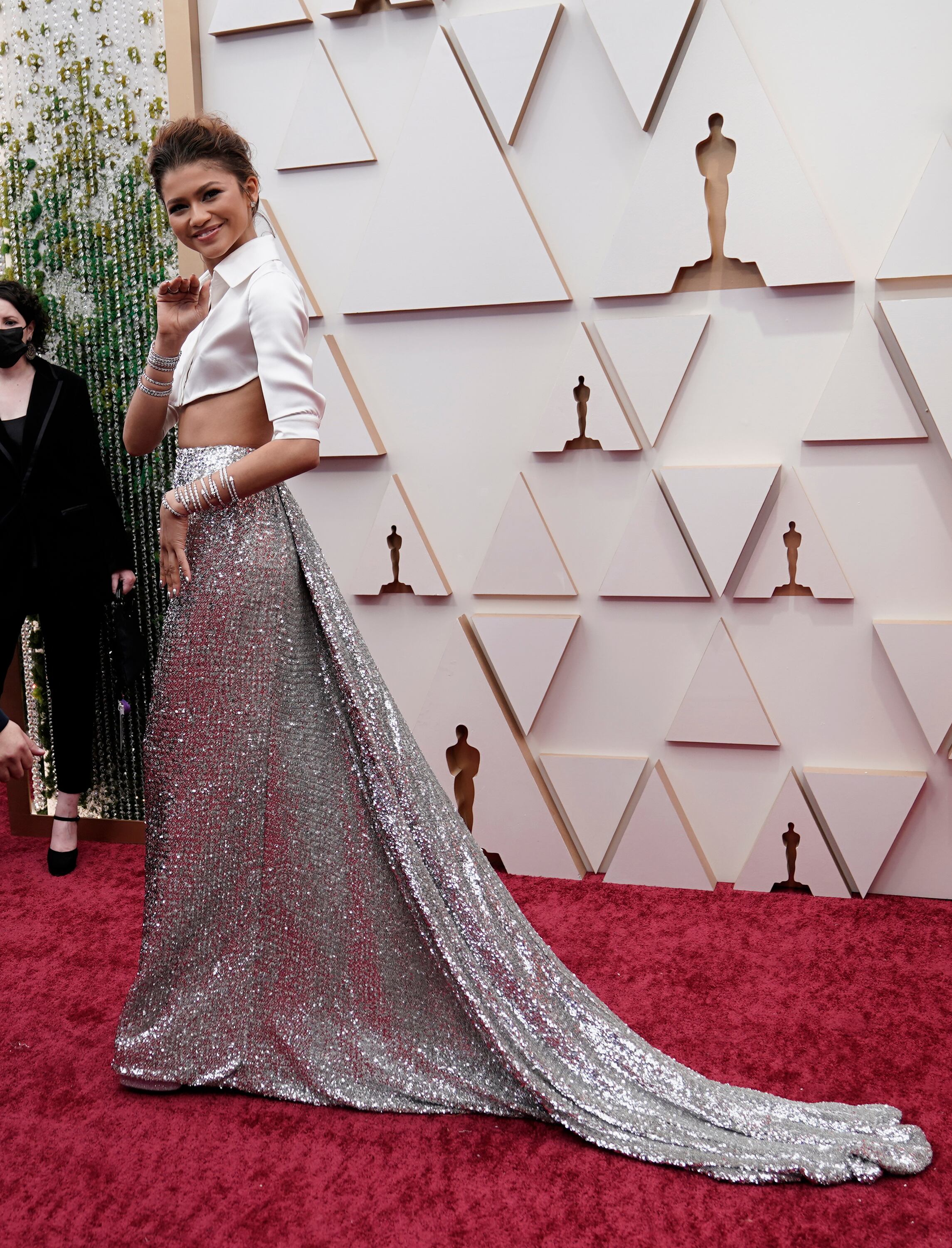 Zendaya arrives at the Oscars on Sunday, March 27, 2022, at the Dolby Theatre in Los Angeles. (AP Photo/Jae C. Hong)