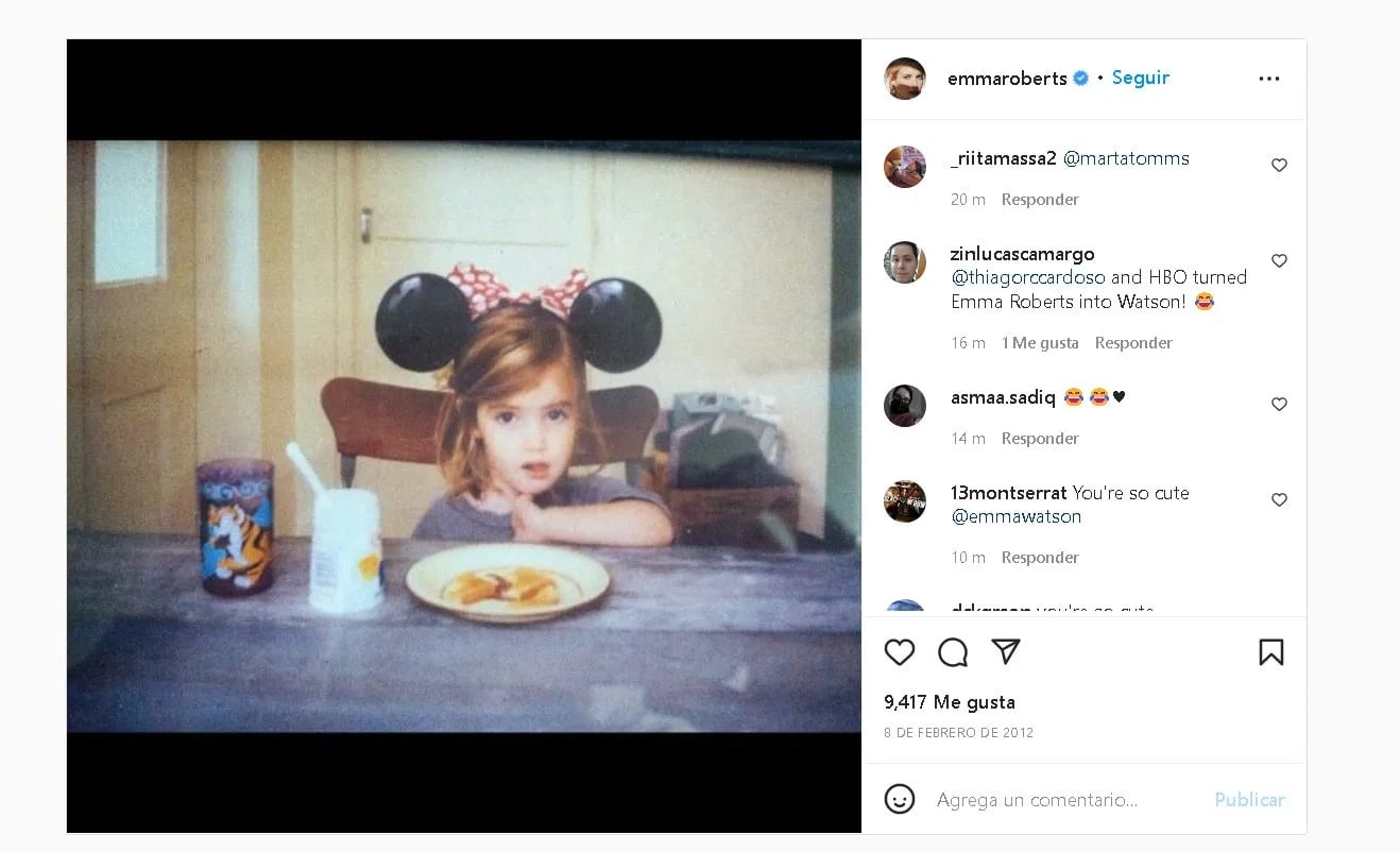 Publicación original de  Emma Roberts