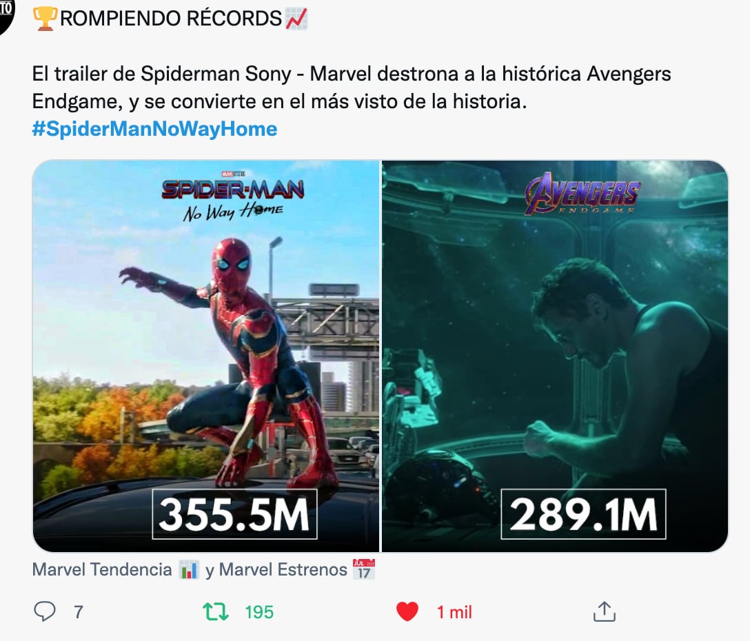 'Spider-Man No Way Home' rompé el récord de 'Avengers: Endgame'
