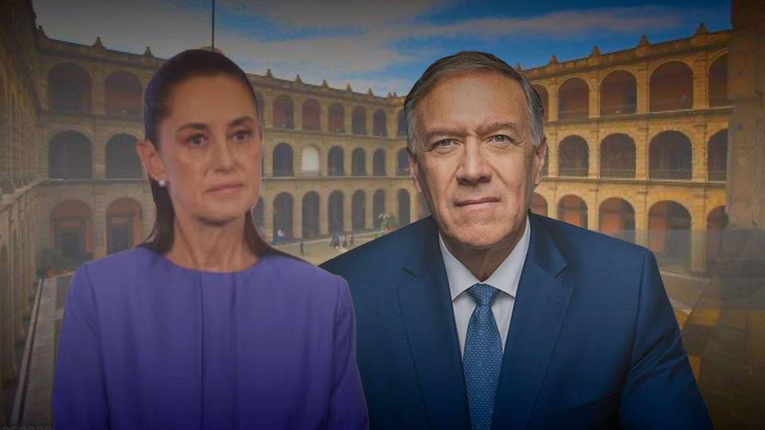 Sheinbaum recibe a Mike Pompeo en Palacio Nacional en reunión con Cisco Systems