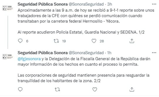 Matan a 3 trabajadores de la CFE en Ónavas, Sonora