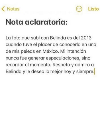 Yahir Rodríguez aclara la fotografía con Belinda.