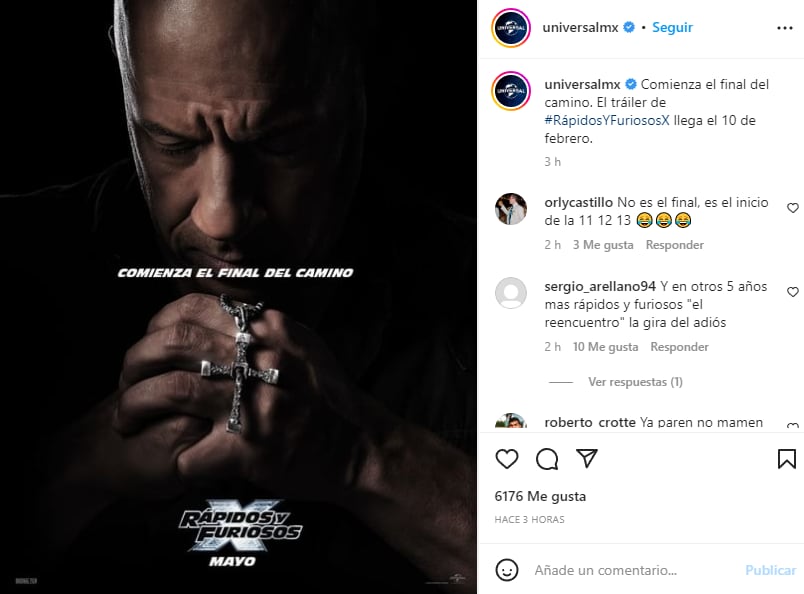Poster promocional Rápidos y Furiosos 10