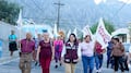 Liz Galicia recorre colonias de Santa Catarina y se reúne con simpatizantes de la 4T