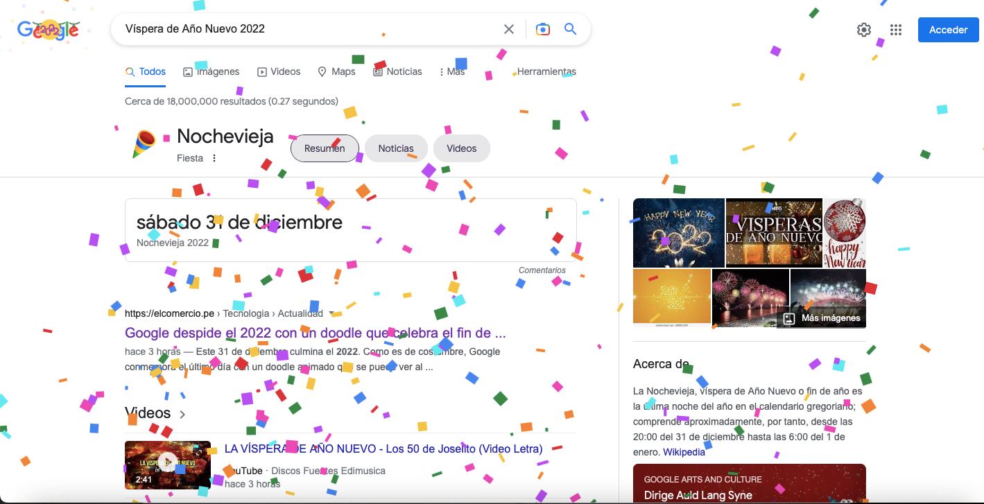 Google despide el 2022 con doodle especial de Nochevieja