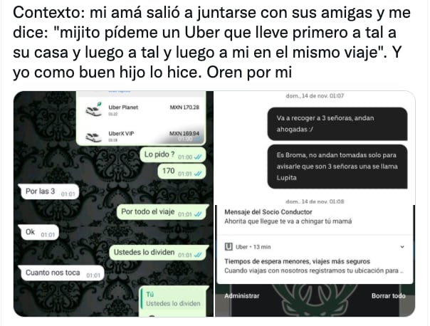 Mensaje de la mamá