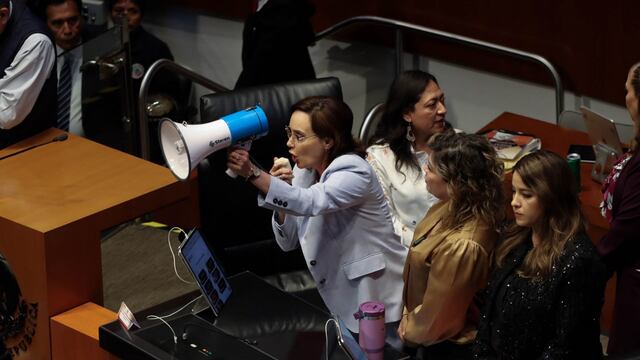 Protesta de Lilly Téllez en la Cámara de Senadores