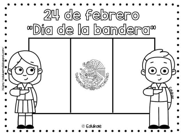 Dibujos por Día de la Bandera de México para colorear