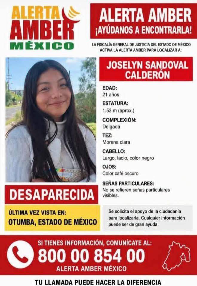 Ficha desaparición de Joselyn Sandoval