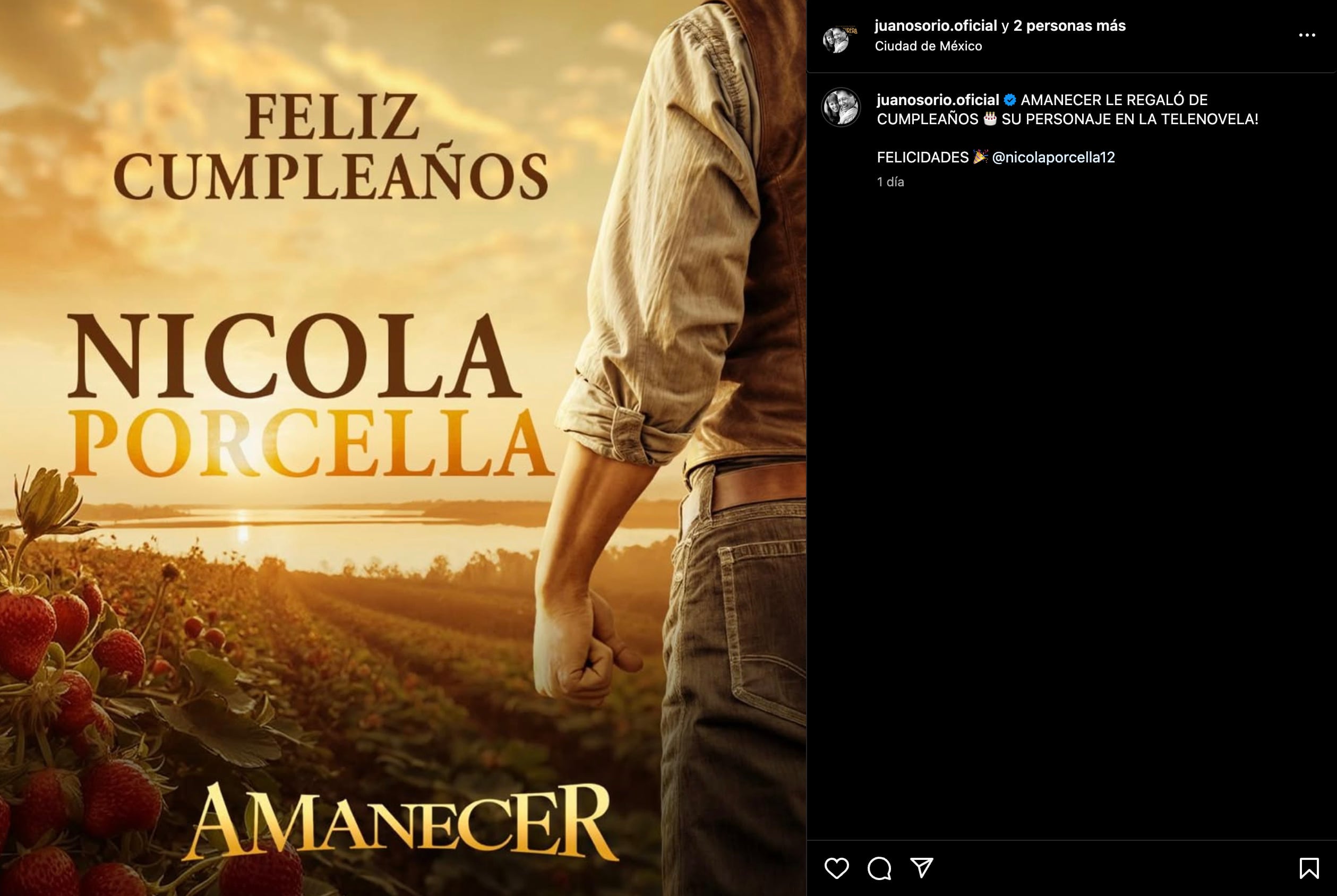Juan Osorio le regala de cumpleaños a Nicola Porcella, un papel en su novela