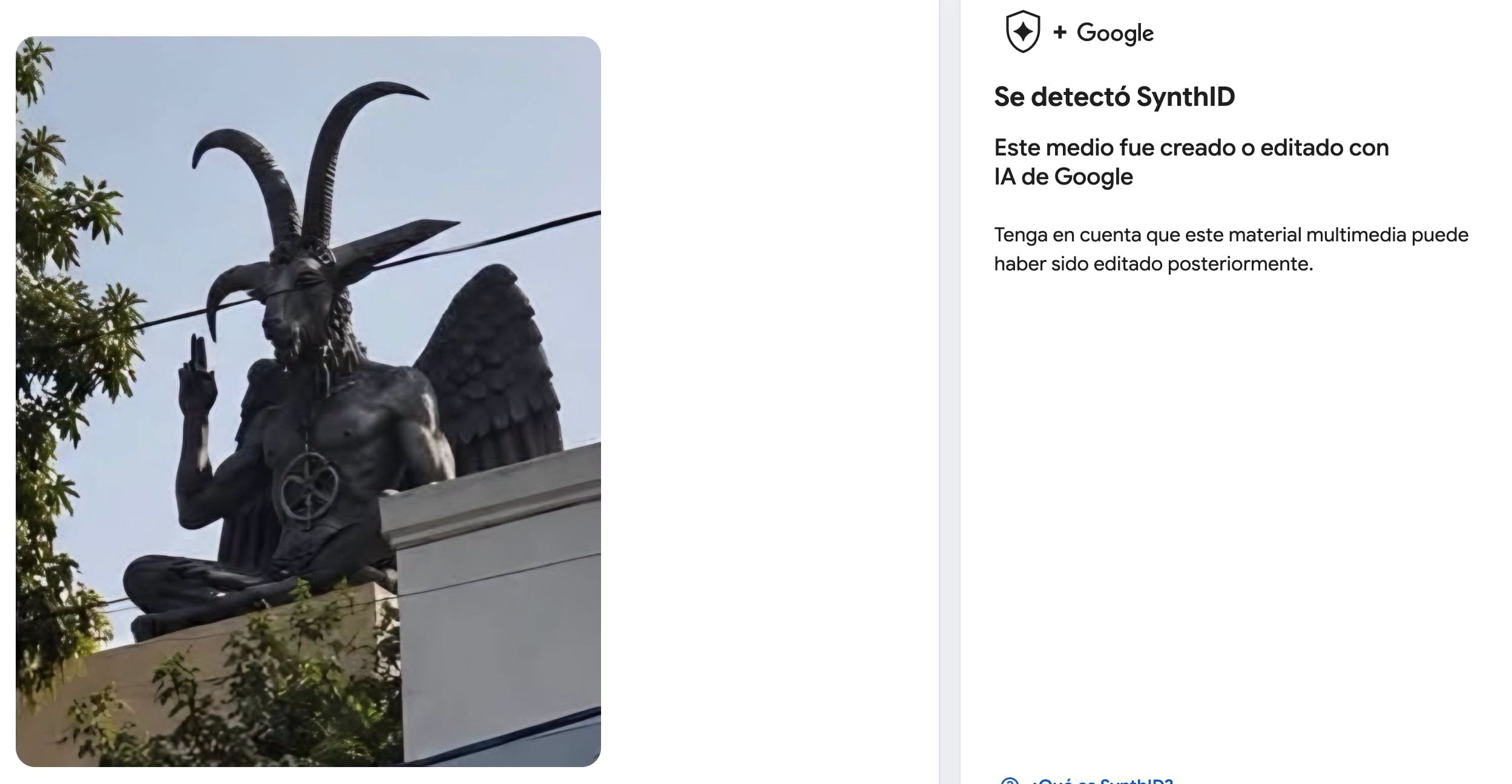 ¿Las imágenes de la estatua Baphomet en Jardines del Pedregal, fueron hechas con IA?